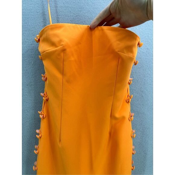 Gianni Bini x Caelynn Bell Womens Orange Crepe Cut Out Midi Dress Size 0 NWT - Picture 7 of 13